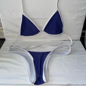 Zaful Bikini Set Triangle Top Strappy Halter Tie Back Cheeky Bottoms Compression